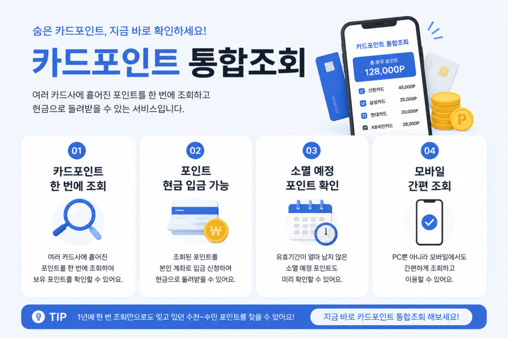 카드포인트 통합조회 핵심 정보 인포그래픽