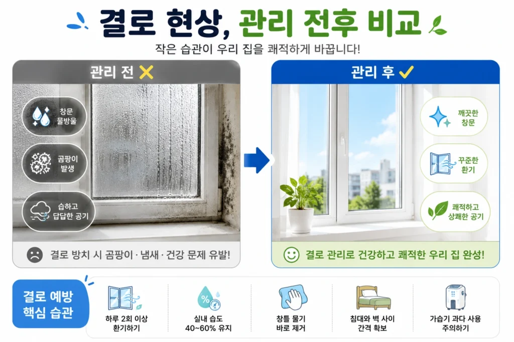 결로 현상 관리 전후 비교