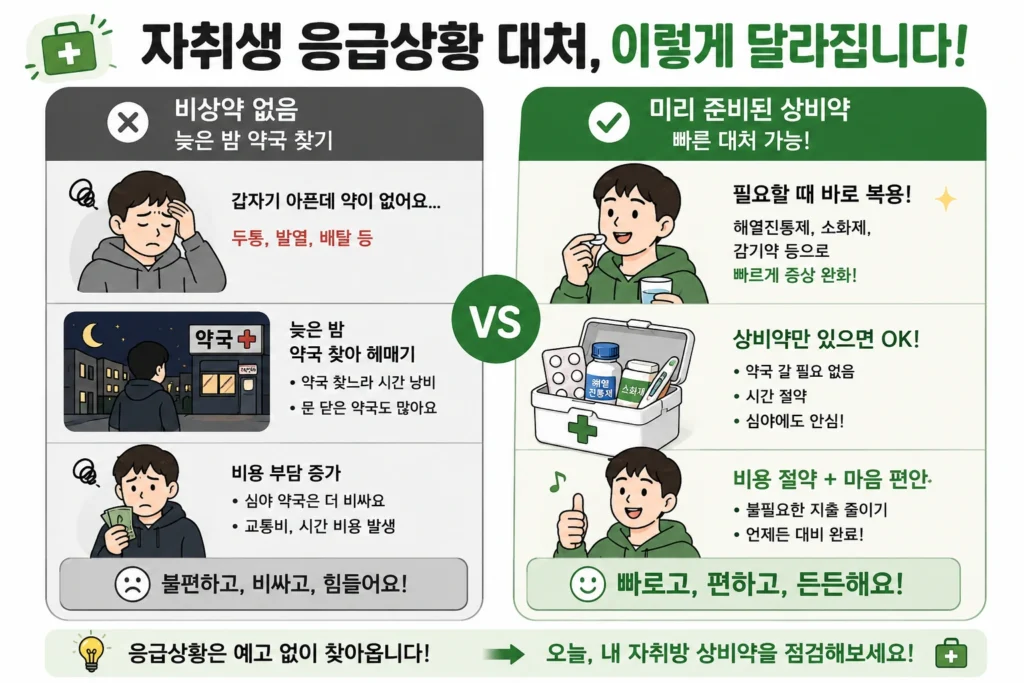 비상약 준비 전후 비교
