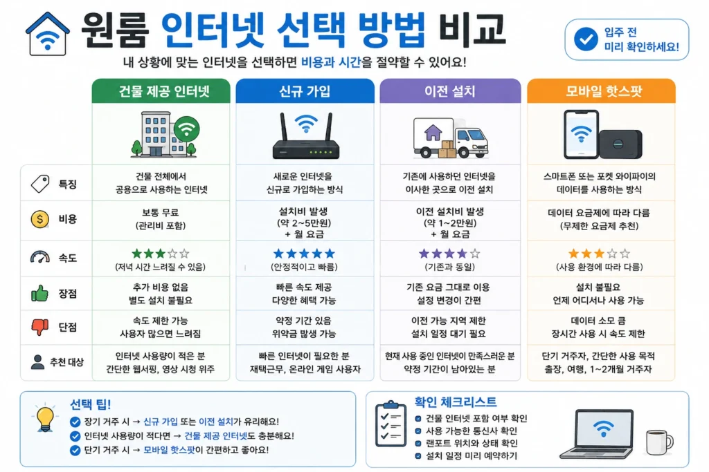 원룸 인터넷 선택 가이드