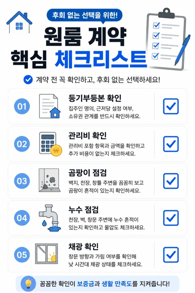 원룸 계약 전 체크리스트