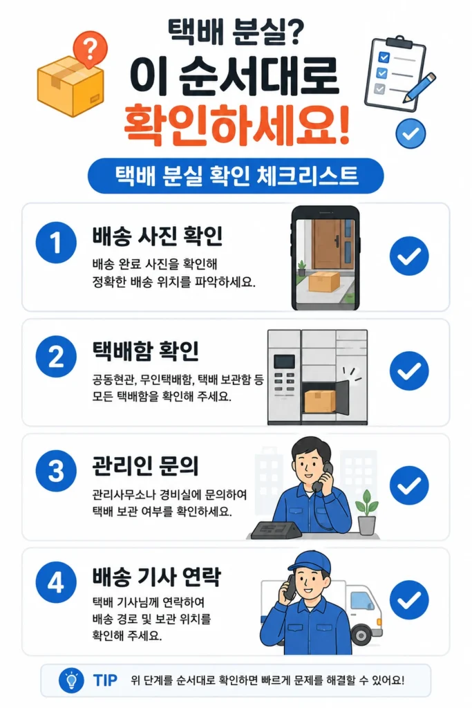 택배 분실 확인 체크리스트