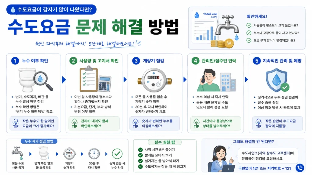 원룸 수도요금이 갑자기 많이 나왔을 때 해결 방법