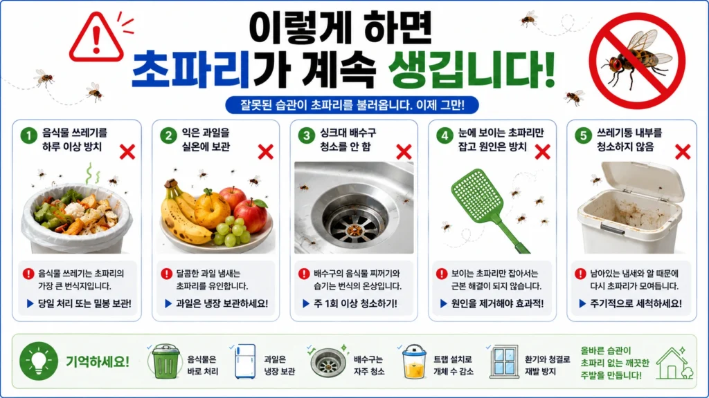 초파리 퇴치 시 자주 하는 실수