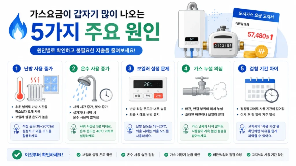원룸 가스요금이 갑자기 많이 나오는 대표 원인 5가지