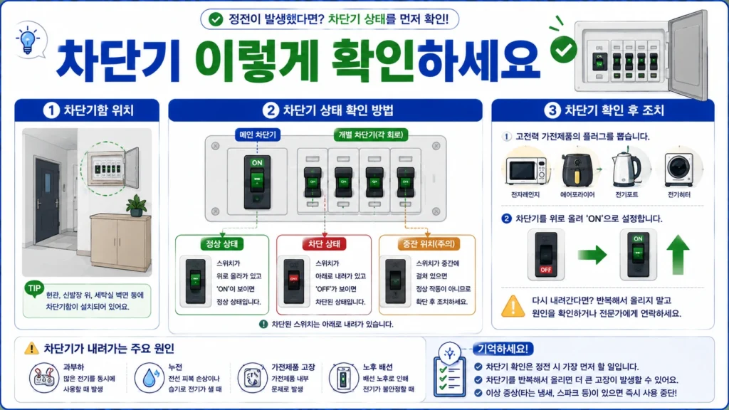 원룸 정전 시 차단기 확인 방법